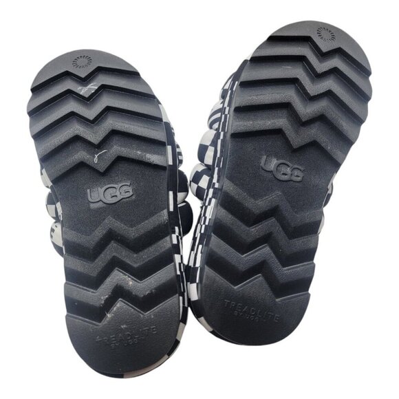 UGG Shoes Womens 9 Multicolor MAXI CHECKS SLIDE Chunky Fur Hippie  1130842 - Picture 9 of 11